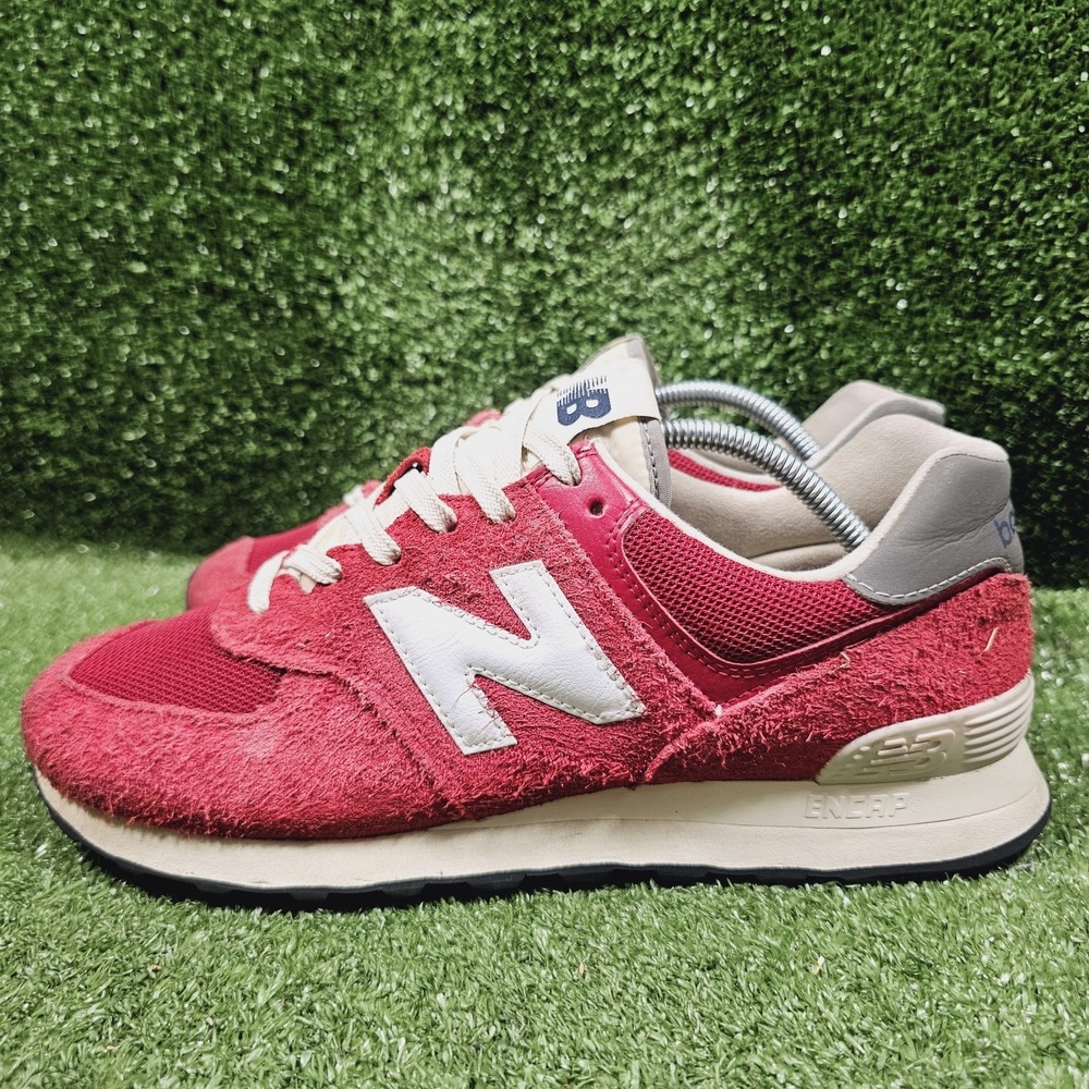 New Balance 574 Premium OG Pack Varsity Red Suede Shoes Mens Size 10 - Picture 5 of 12
